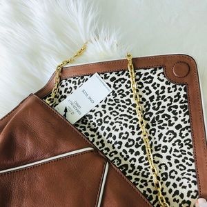 Banana Republic leather envelope clutch